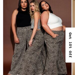 Dressed in LALA Leopard Print Flare Jeans